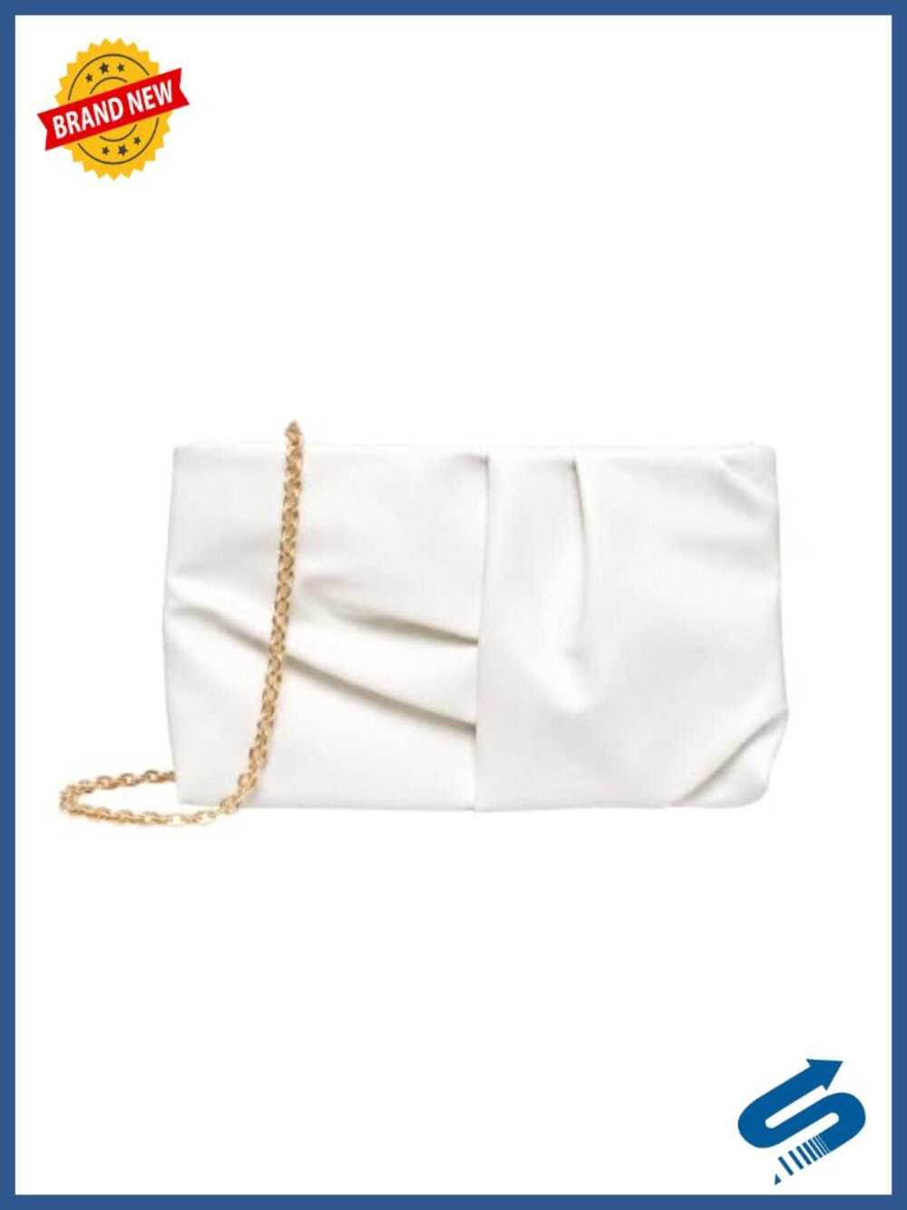 Vegan Leather Pleated Cloud Clutch Evening Bag Convertible Crossbody